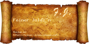 Feiner Jolán névjegykártya