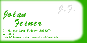 jolan feiner business card